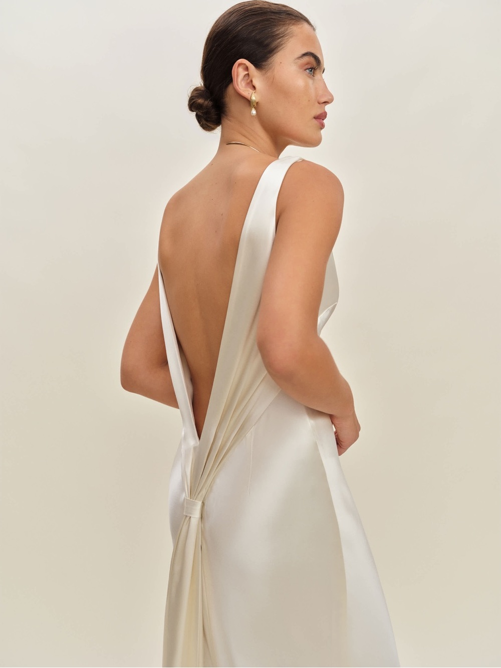 Reformation Margot V-Neck Silk Dress with train NWT - Picture 5 of 6